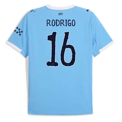 Manchester City Home Jersey 2025/26 With RODRIGO 16 Printing