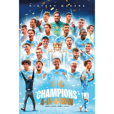 Manchester City Premier League 23/24 Champions Maxi Poster