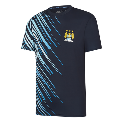 Camiseta de franjas retro de poliéster de Manchester City