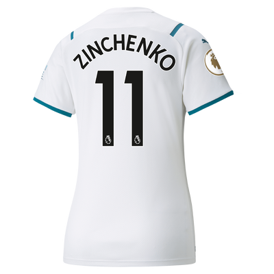 Womens Manchester City Away Shirt 21/22 with Oleksandr Zinchenko printing