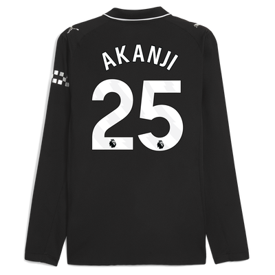 Maillot Extérieur Authentique Manchester City 2025/26 Manches Longues avec AKANJI 25 Impression