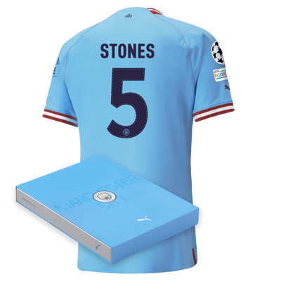 Manchester City Authentic Home Jersey 22/23 with STONES 5 printing in Gift Box