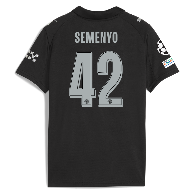Kids' Man City Away Jersey 2025/26 With SEMENYO 42 Printing black - Check out all Manchester City t-shirts online - Official Manchester City FC store