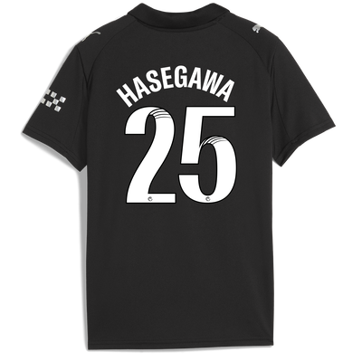 Kids' Manchester City Away Jersey 2025/26 With HASEGAWA 25 Printing