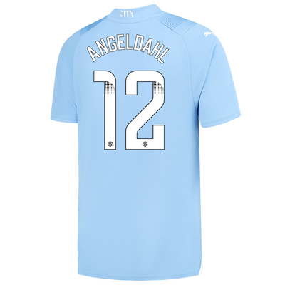 Manchester City Home Jersey 2023/24 with ANGELDAHL 12 printing