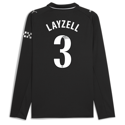 Manchester City Away Jersey 2025/26 Long Sleeve With LAYZELL 3 Printing