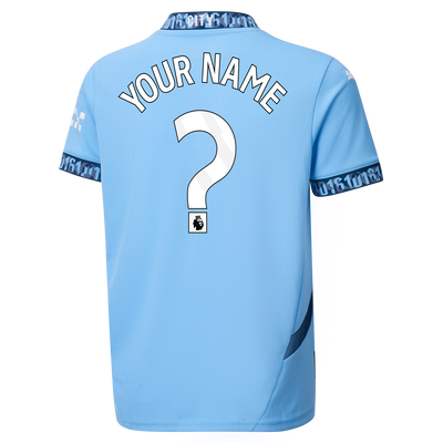 Kids' Manchester City Home Jersey 2024/25 With Custom Printing
