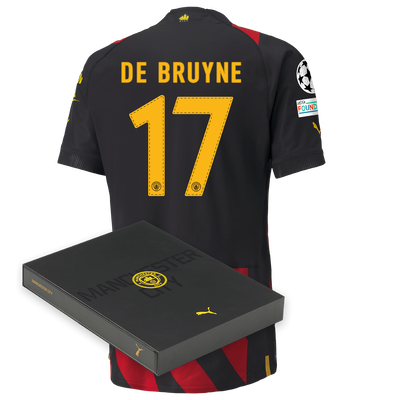 Manchester City Authentic Away Jersey 2022/23 with DE BRUYNE 17 printing in Gift Box