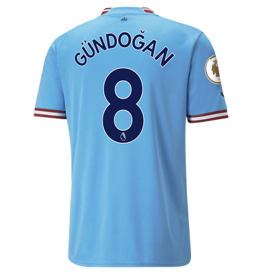Manchester City Home Jersey 22/23 with GÜNDOĞAN 8 printing