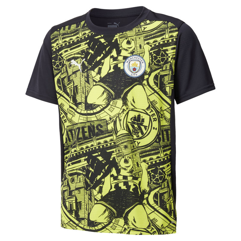 Kids' Man City Pre-Match Jersey yellow unisex - Size 15/16 from polyester  - Official Manchester City FC store
