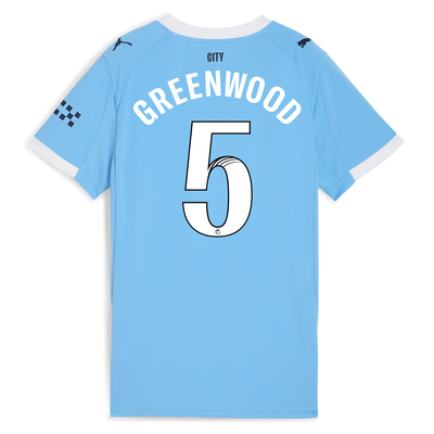 Women's Manchester City Home Jersey 2025/26 With GREENWOOD 5 Printing