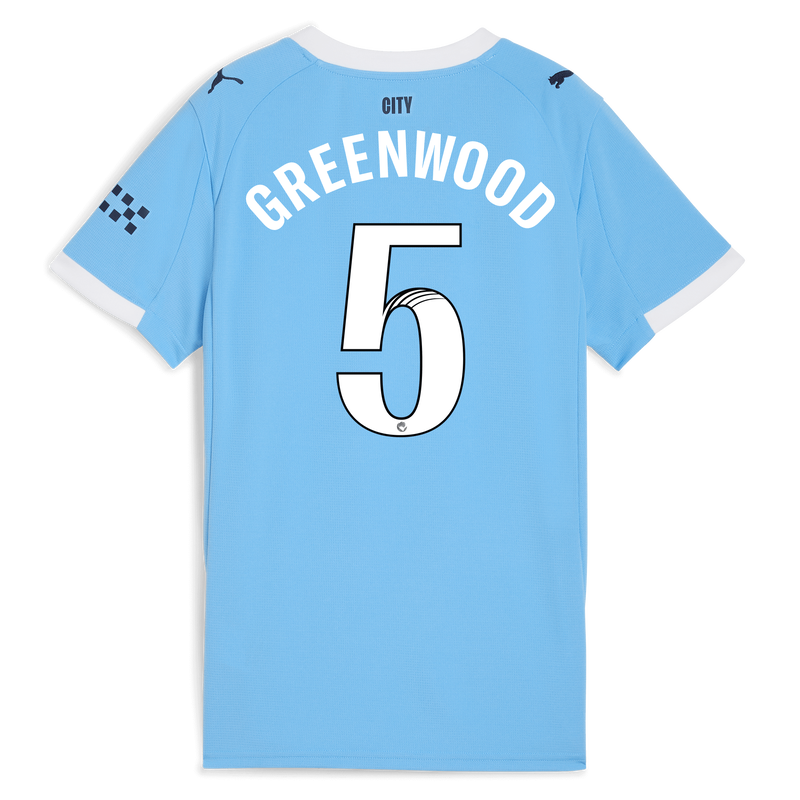 Women's Man City Home Jersey 2025/26 With GREENWOOD 5 Printing  blue - Size XL from polyester for females  - Official Manchester City FC store