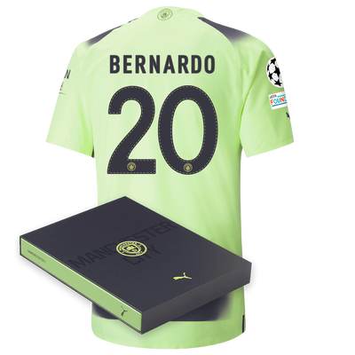 Manchester City Authentic Third Jersey 2022/23 with BERNARDO 20 printing in Gift Box