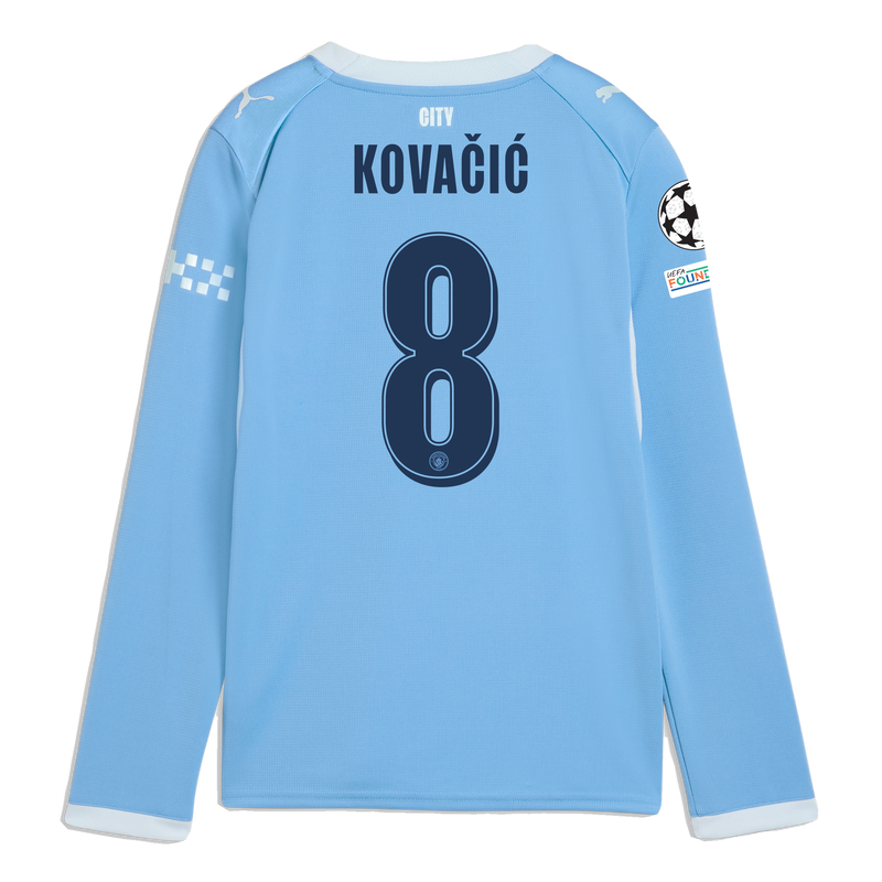 Kids' Man City Home Jersey 2026/27 Long Sleeve With KOVAČIĆ 8 Printing  blue-icy blue - Check out all Manchester City t-shirts online