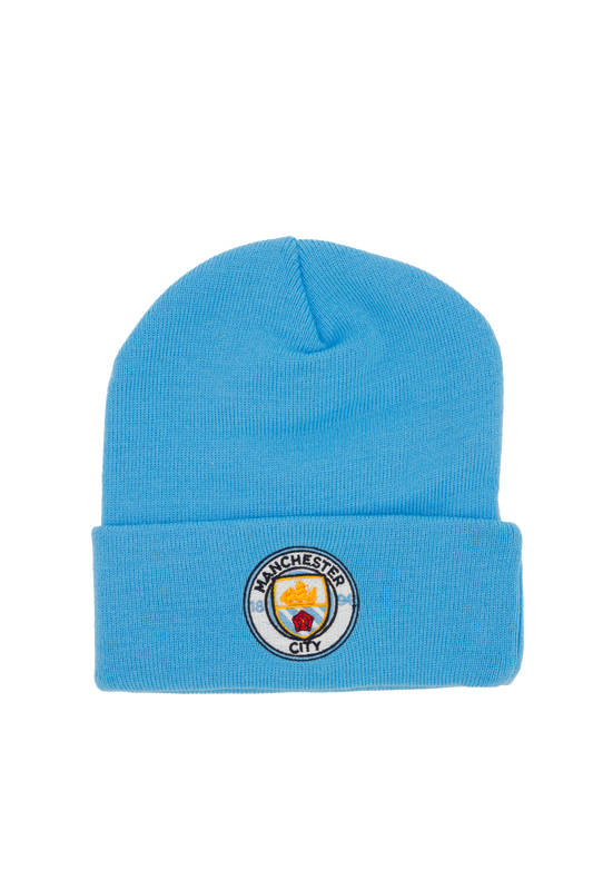 MCFC FW EMB CREST BRONX BEANIE P - blue
