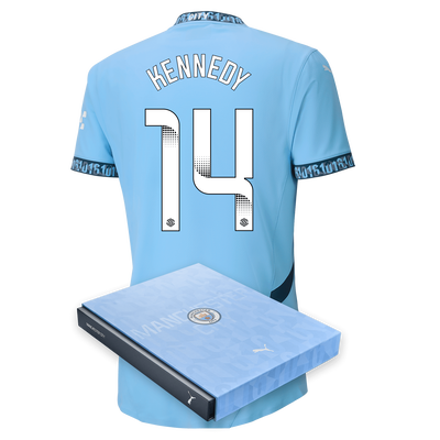 Manchester City Authentic Home Jersey 2024/25 with KENNEDY 14 printing in Gift Box