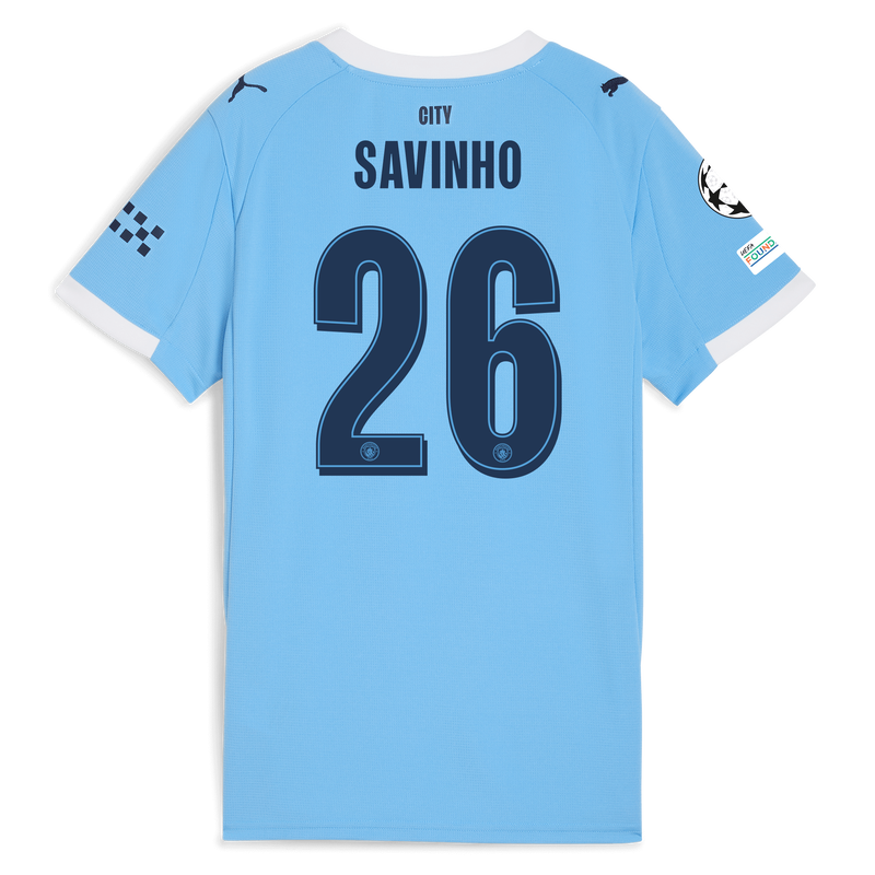 Women's Man City Home Jersey 2025/26 With SAVINHO 26 Printing  blue - Check out all Manchester City t-shirts online - Official Manchester City FC store