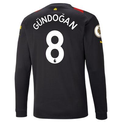 Manchester City Away Jersey 2022/23 long sleeve with GÜNDOĞAN 8 printing