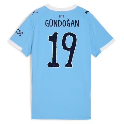 Women's Manchester City Home Jersey 2025/26 With GÜNDOĞAN 19 Printing