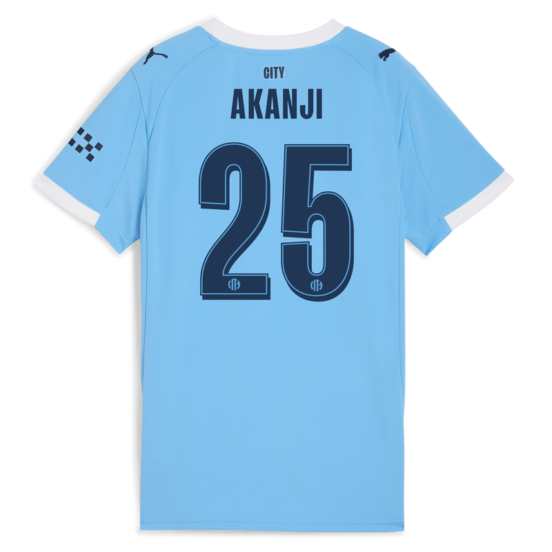 Women's Man City Home Jersey 2025/26 With AKANJI 25 Printing  blue - Check out all Manchester City t-shirts online - Official Manchester City FC store