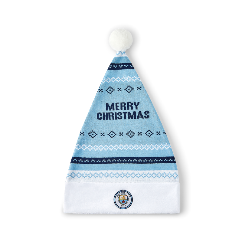 MCFC NORDIC FAIRISLE SANTA HAT - blue