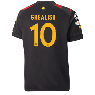 Kids' Manchester City Away Jersey 2022/23 with GREALISH 10 printing