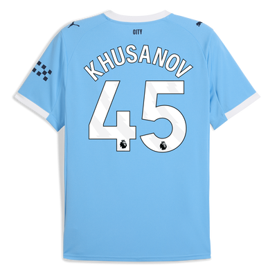 Maillot domicile Manchester City 2025/26 avec impression KHUSANOV 45