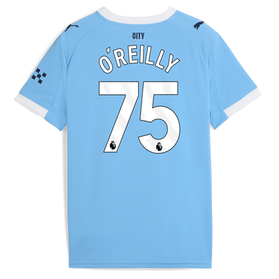 Kinder  Manchester City Heimtrikot 2025/26 mit O'REILLY 75 Aufdruck