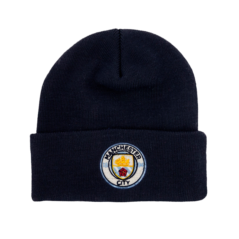 MCFC FW EMB CREST CORE BEANIE - navy