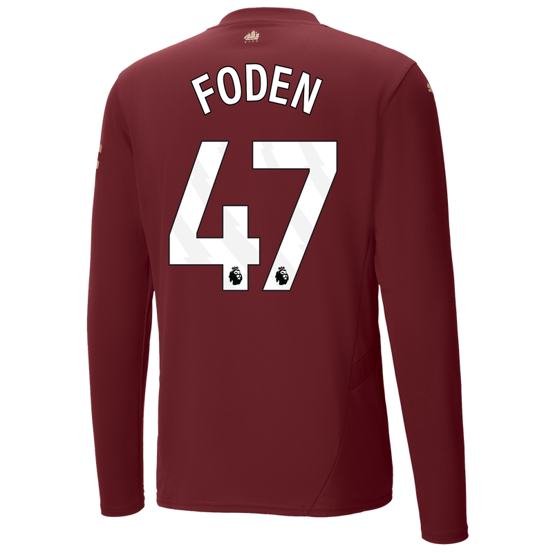 Manchester City Third Jersey 2024/25 Long Sleeve With FODEN 47 Printing