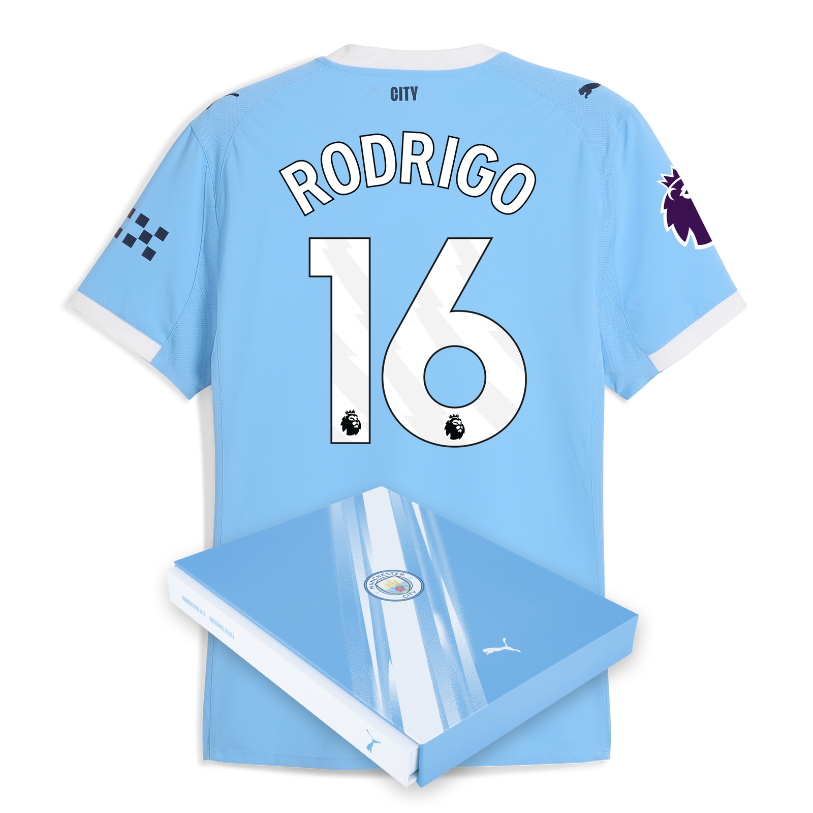 マンチェスター・シティ RODRIGO 16番ユニフォーム　Lサイズ マンチェスター シティ プーマ ホーム シャツ 2025-26 Rodrigo 16 プリント