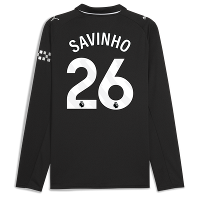 Manchester City Away Jersey 2025/26 Long Sleeve With SAVINHO 26 Printing