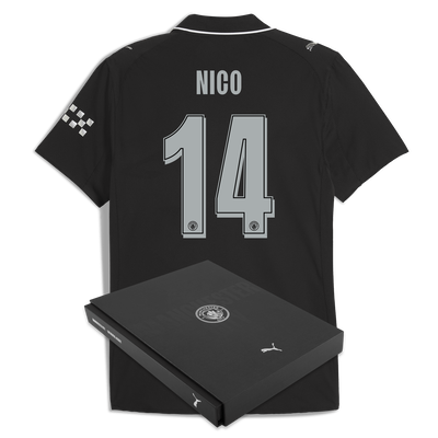 Manchester City Authentiek Uitshirt 2025/26 Met NICO 14 Opdruk In Cadeauverpakking