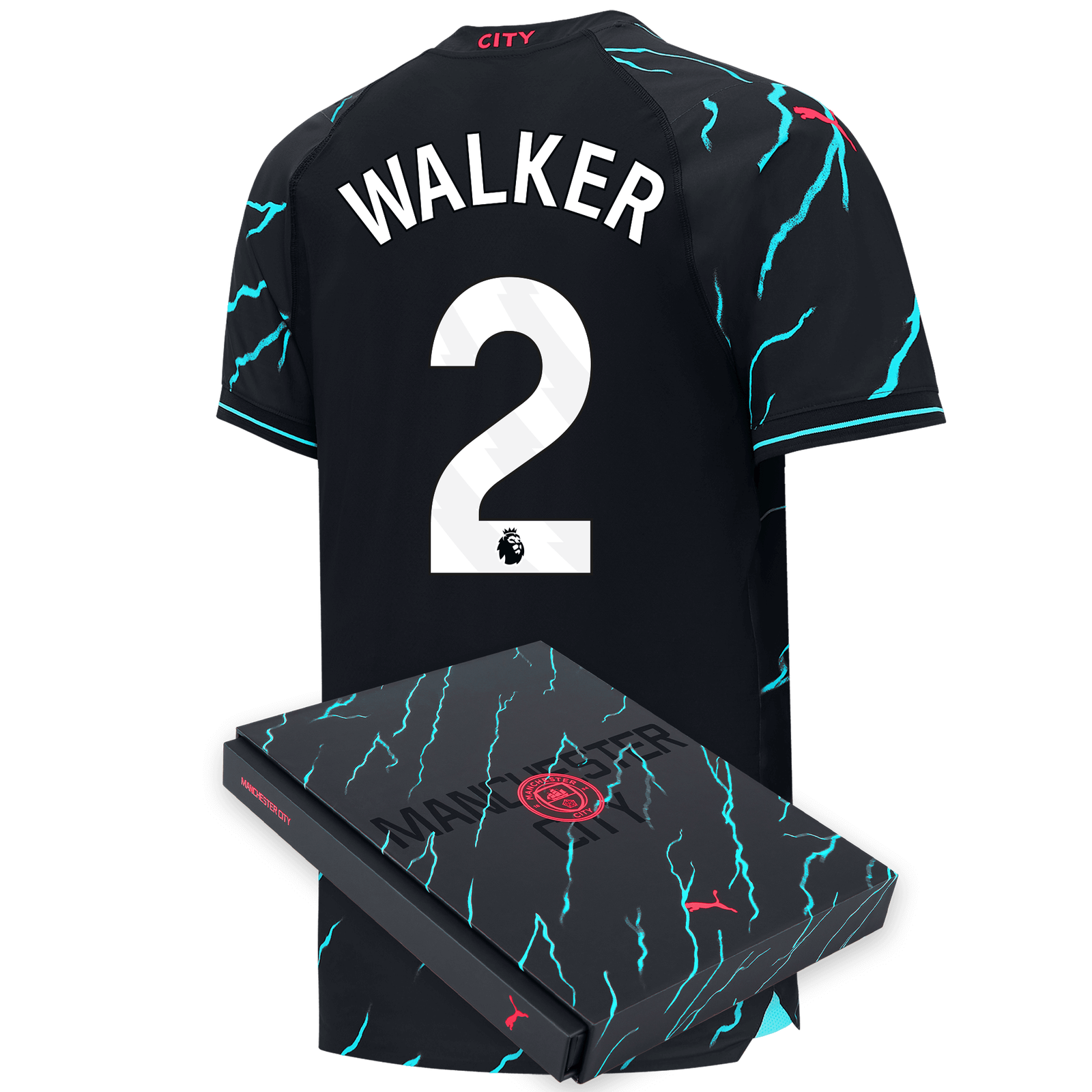 Manchester City Authentic Third Jersey 2023/24 with WALKER 2 printing in  Gift Box
