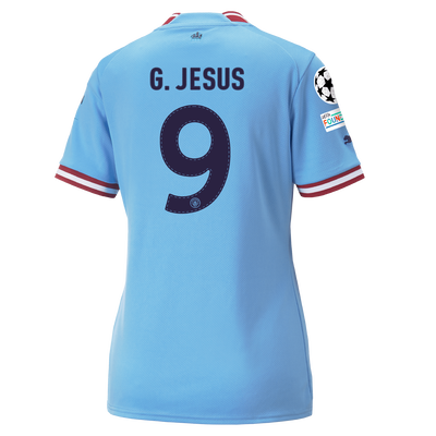 Women's Manchester City Home Jersey 22/23 with G JESUS 9 printing