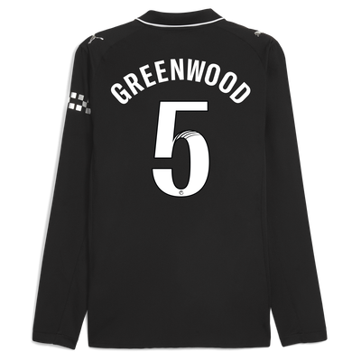 Manchester City Away Authentic Jersey 2025/26 Long Sleeve With GREENWOOD 5 Printing