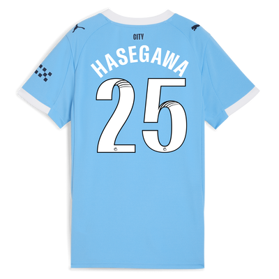 Women's Manchester City Home Jersey 2025/26 With HASEGAWA 25 Printing