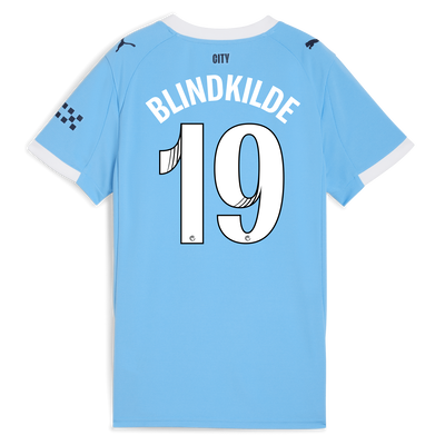 Women's Manchester City Home Jersey 2025/26 With BLINDKILDE 19 Printing