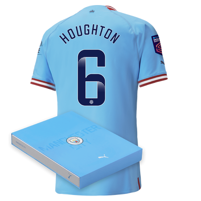 Manchester City Authentic Home Jersey 2022/23 with HOUGHTON 6 printing in Gift Box
