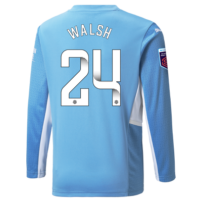 Manchester City Home Shirt Long Sleeve 21/22 with Keira Walsh printing
