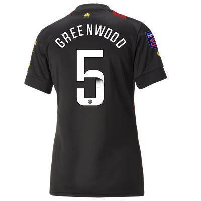 Damen Manchester City Auswärtstrikot 2022/23 mit GREENWOOD 5 aufdruck