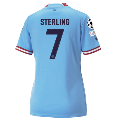 Women's Manchester City Home Jersey 22/23 with STERLING 7 printing