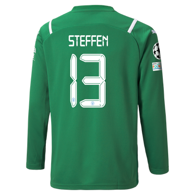 Kids Manchester City Goalkeeper Shirt 21/22 with Zack Steffen printing