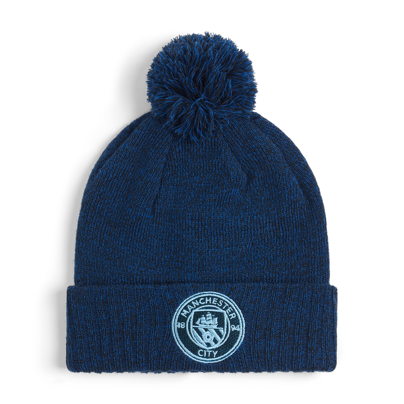 MCFC FW NAVY MARL BOBBLE HAT - NAVY