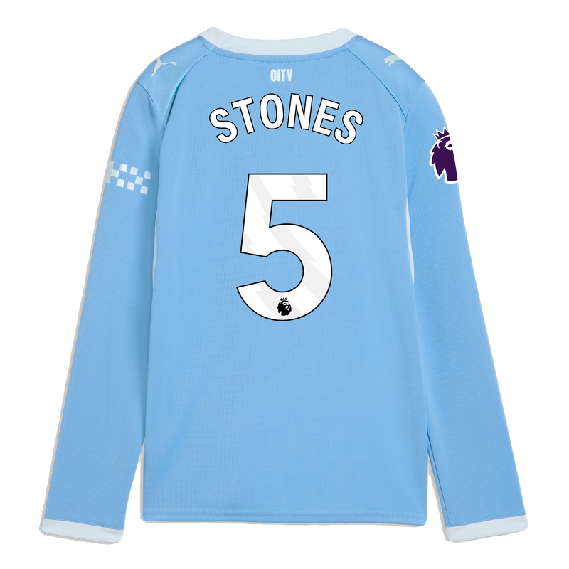 Kids' Man City Home Jersey 2026/27 Long Sleeve With STONES 5 Printing  blue-icy blue - Check out all Manchester City t-shirts online
