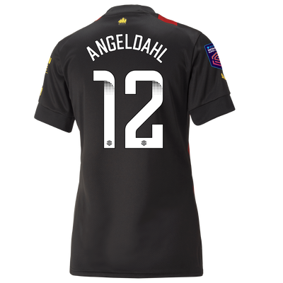 Women's Manchester City Away Jersey 2022/23 with ANGELDAHL 12 printing