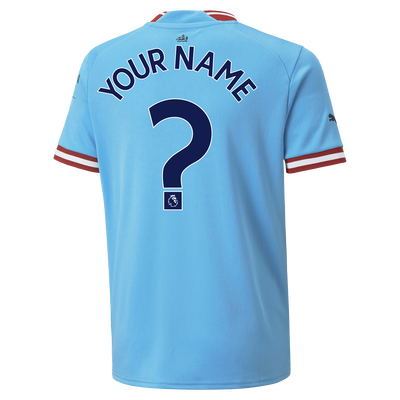 Kids' Manchester City Home Jersey 22/23 with custom printing
