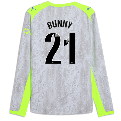 Manchester City Third Authentic Jersey 2025/26 Long Sleeve With BUNNY 9 Printing