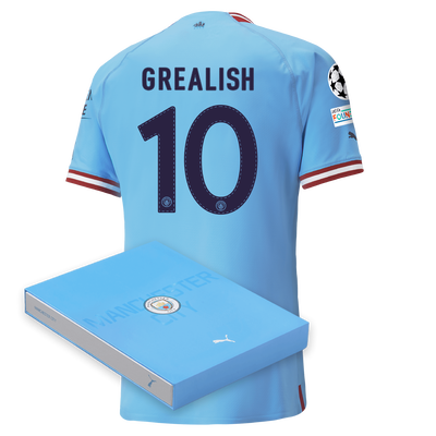 Manchester City Authentic Home Jersey 22/23 with GREALISH 10 printing in Gift Box