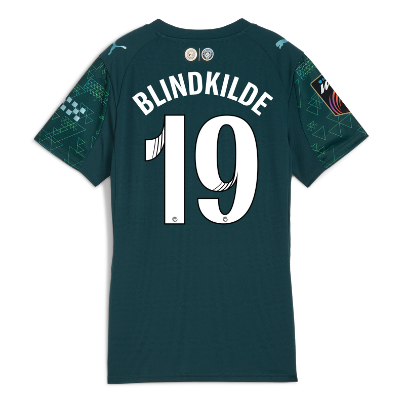 Womens' Man City EA SPORTS FC Jersey 2025/26 With BLINDKILDE 19 Printing green - Check out all Manchester City t-shirts online